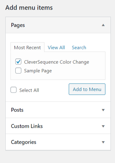 add pages on dropdown menu