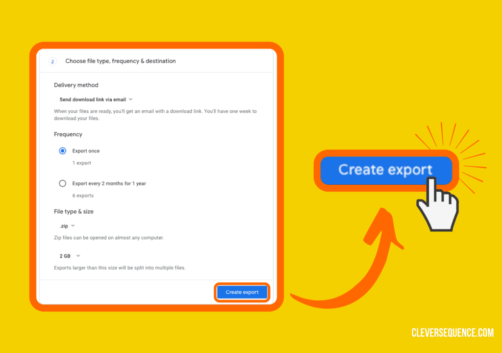 Step 6_ Click “Create Export”