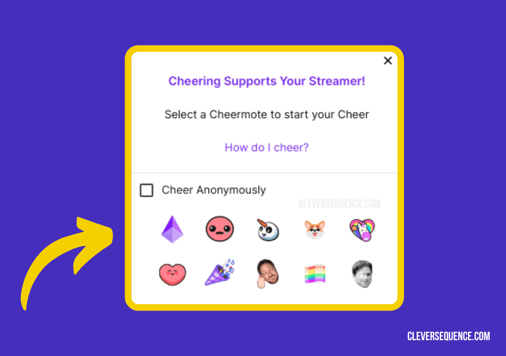 Select the emoji - how to donate on twitch without Paypal