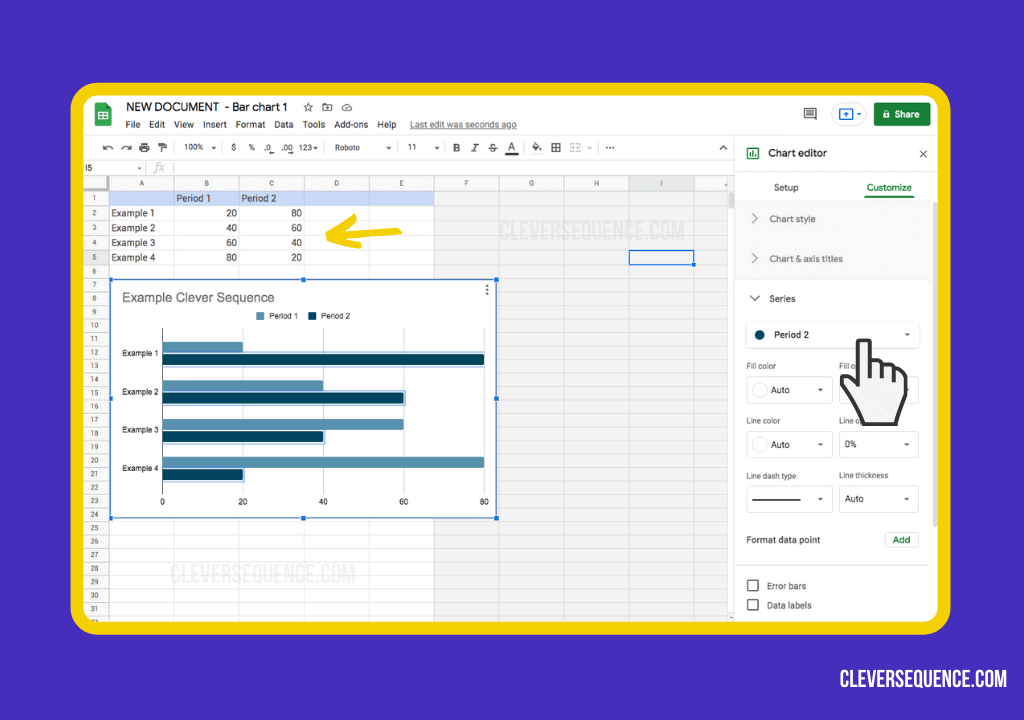 Step 4 - Make Your Edits - how to make a bar graph in google docs