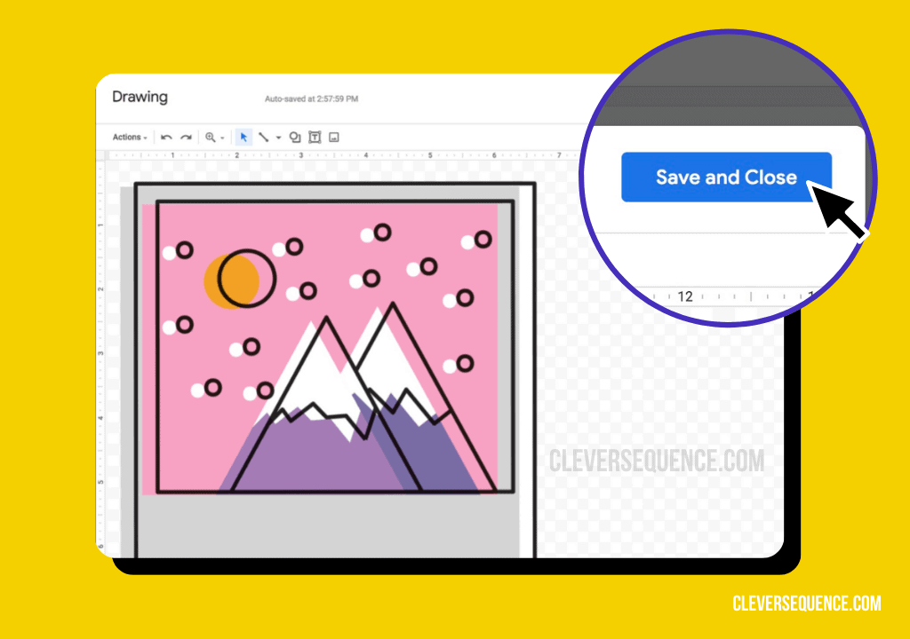 Step 9_ Save and Close - how to rotate a picture in Google Docs
