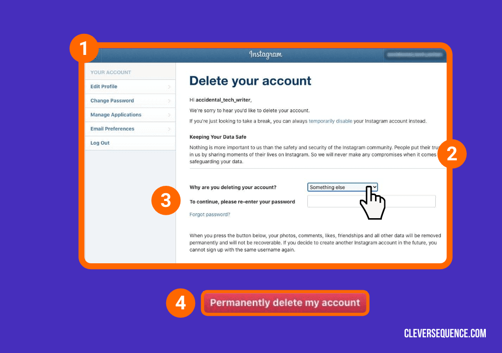 how to turn off business account on instagram - permantly delete my account
