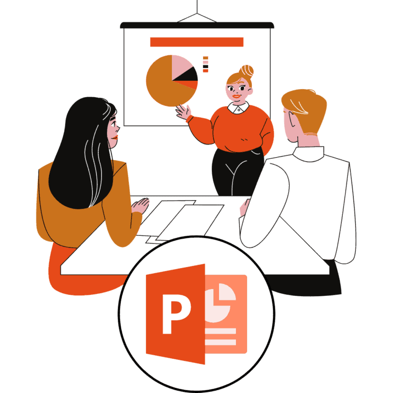 how to make a graph on PowerPoint - A group of people presenting a graph