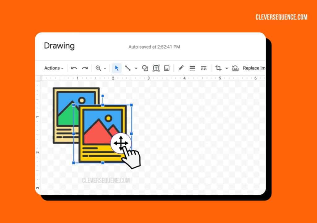 how to overlap images in Google Docs - drag one image over the other