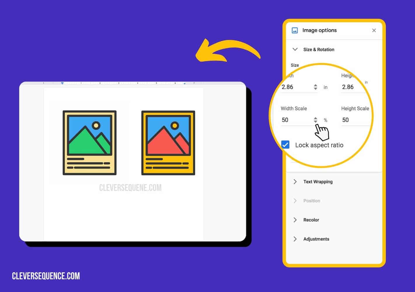 how to put images side by side in Google Docs - resize both images however you like