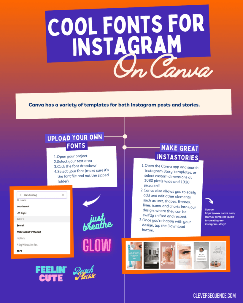 the Canva App - how to get cool fonts on Instagram