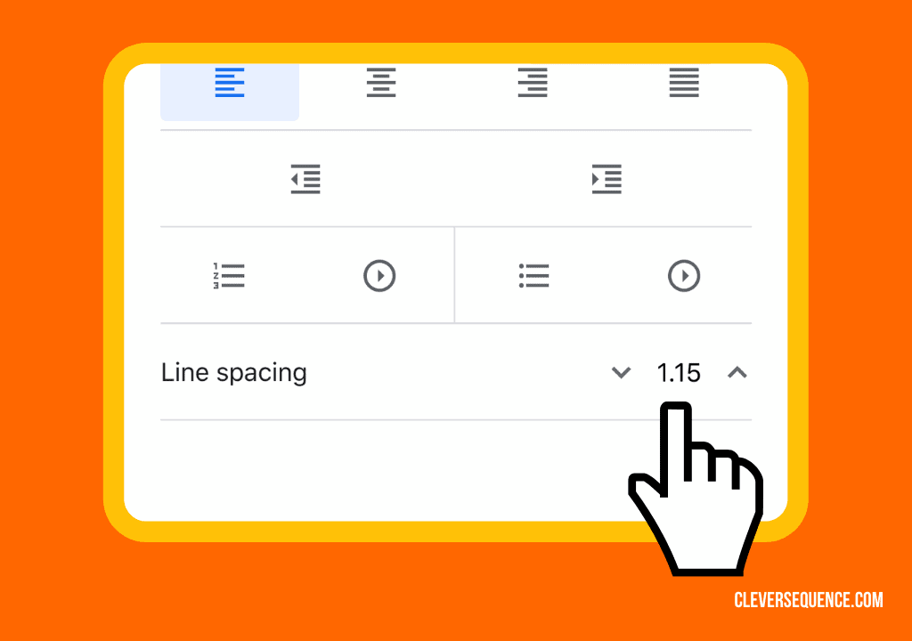 Make adjustments with the arrows and change line spacing - how to change line spacing in Google Docs