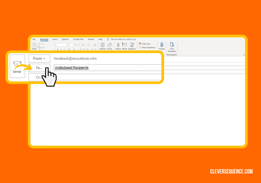 add undisclosed recipients - how to send an email blast in Outlook