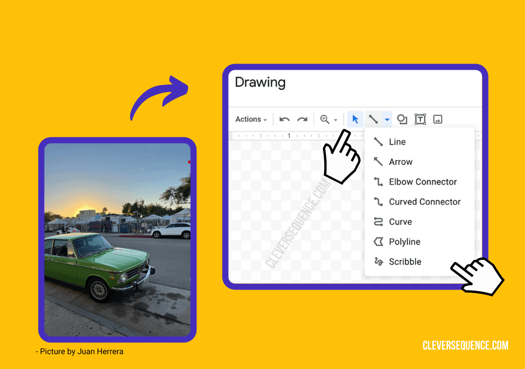 click on an arrow or scribble choose your best option - how to move a drawing in Google Docs