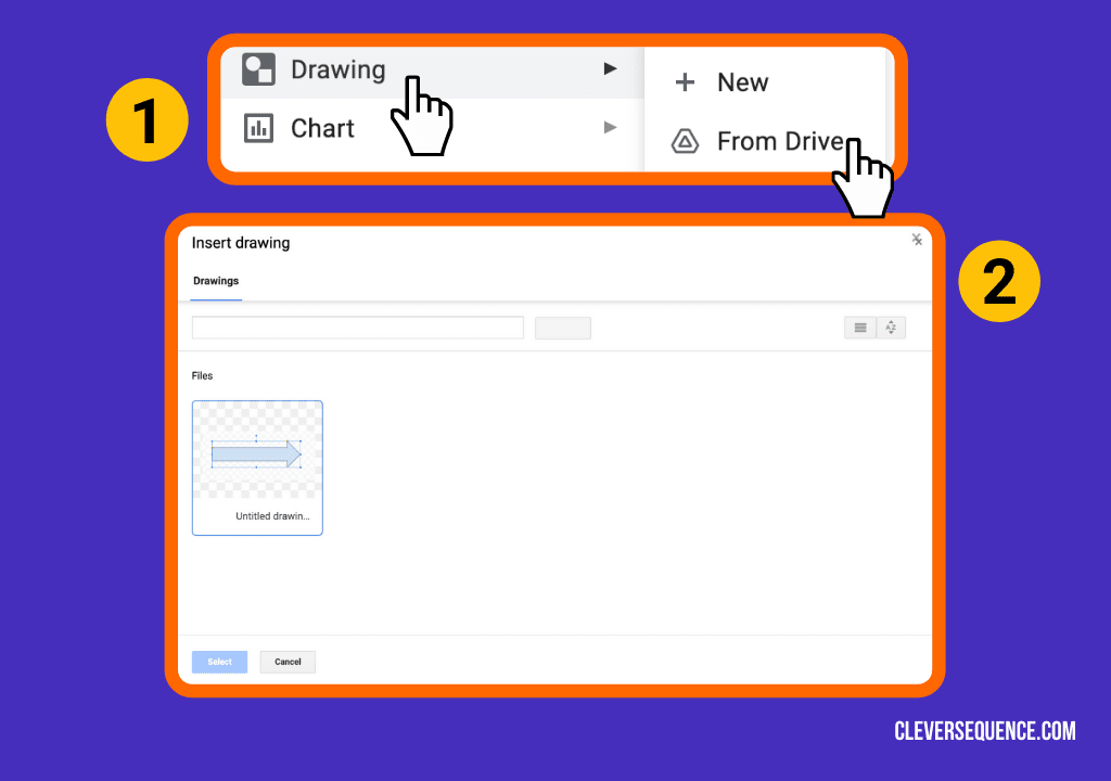 click on drawing and choose from drive insert your drawing - how to draw on an image in Google Docs