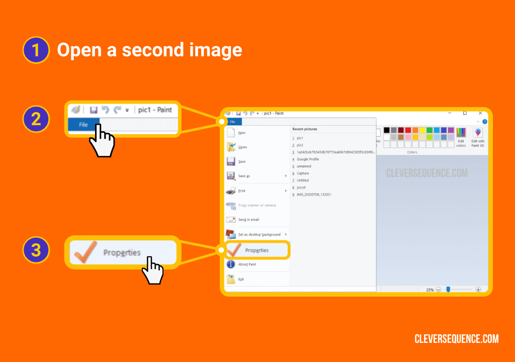 how to make an image 300 DPI in paint - click on file properties
