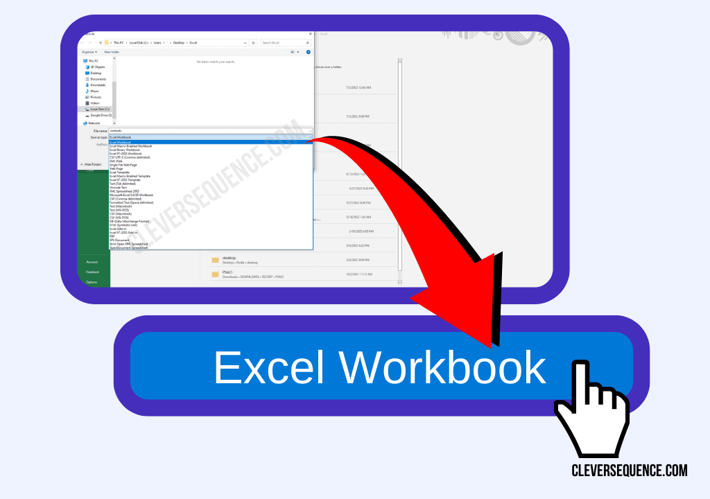 Click on CSV and choose Excel workbook instead how to export email addresses from Gmail to Excel