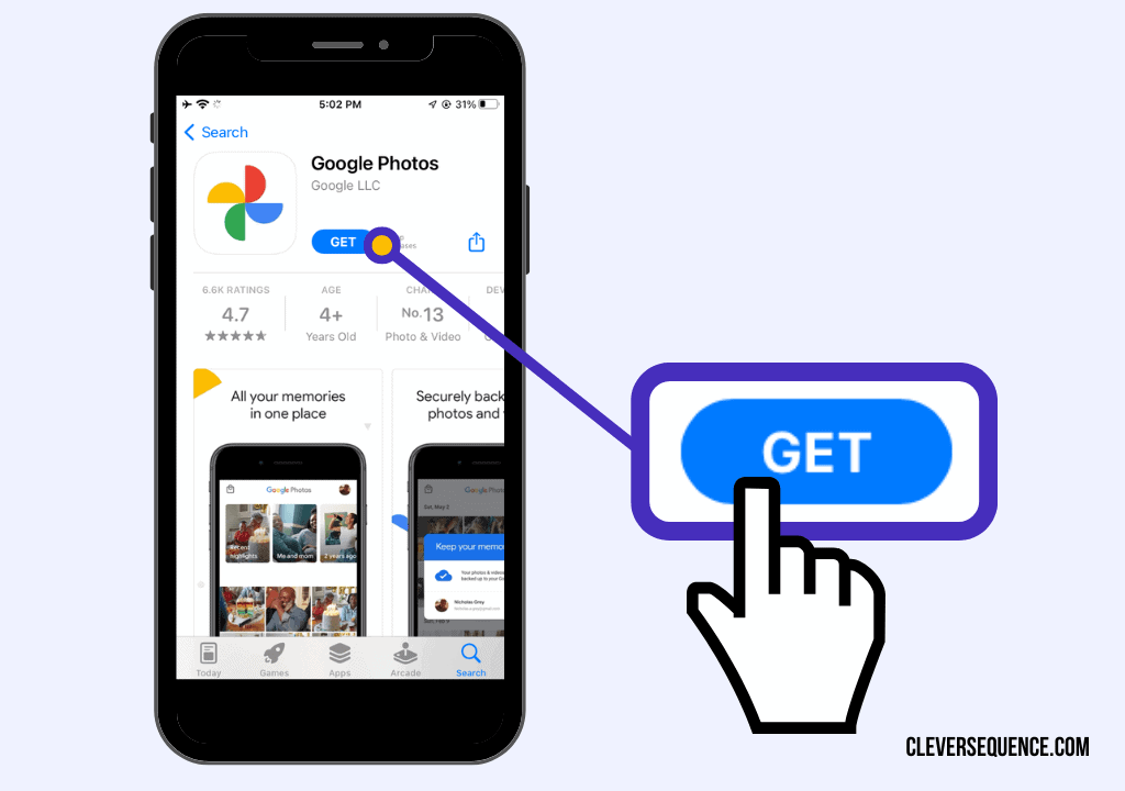Download Google Photos from the Apple App store how to scan QR code from camera roll