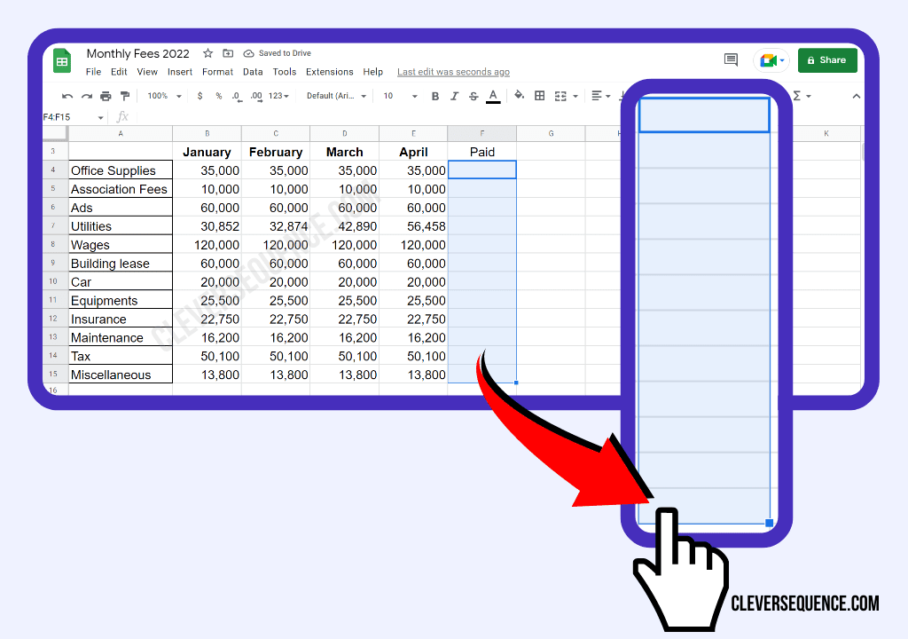 Highlight the Cells on google sheets
