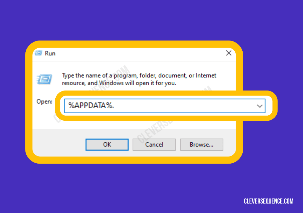 Open Run Dialog and type in percentage sign APPDATA percentage sig Press Ok