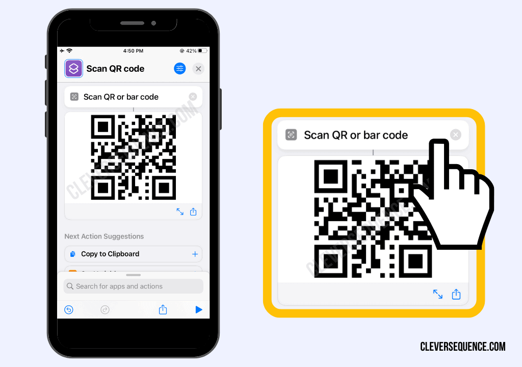 Press and hold on the image if you want to learn how to scan QR code online