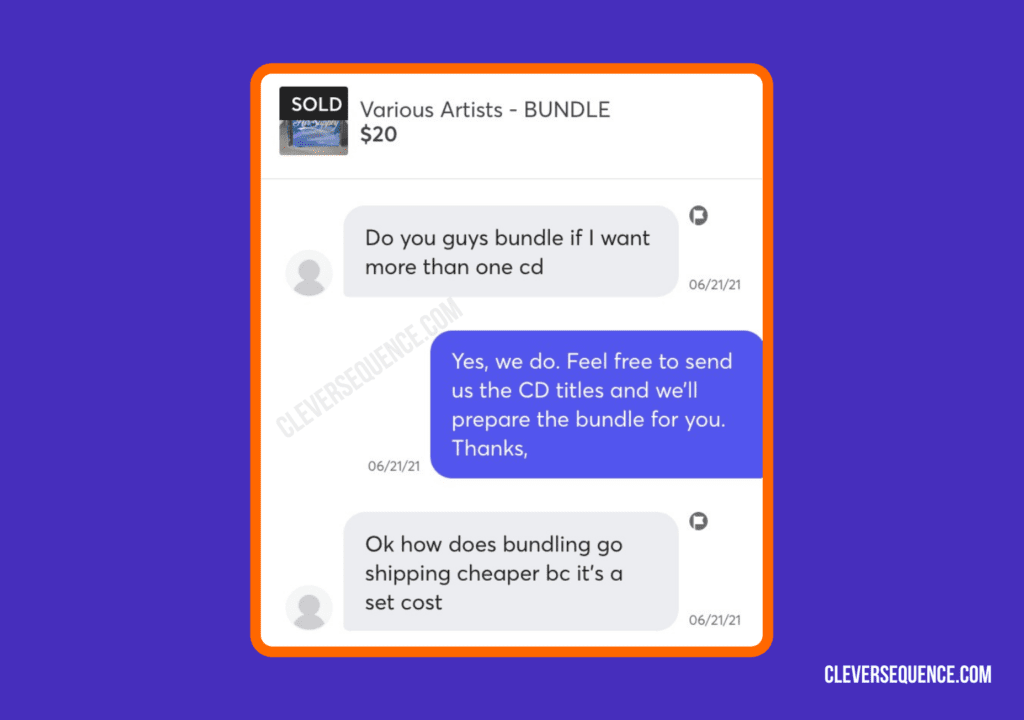 Request the name of the items for you to create the bundle - how to bundle on Mercari