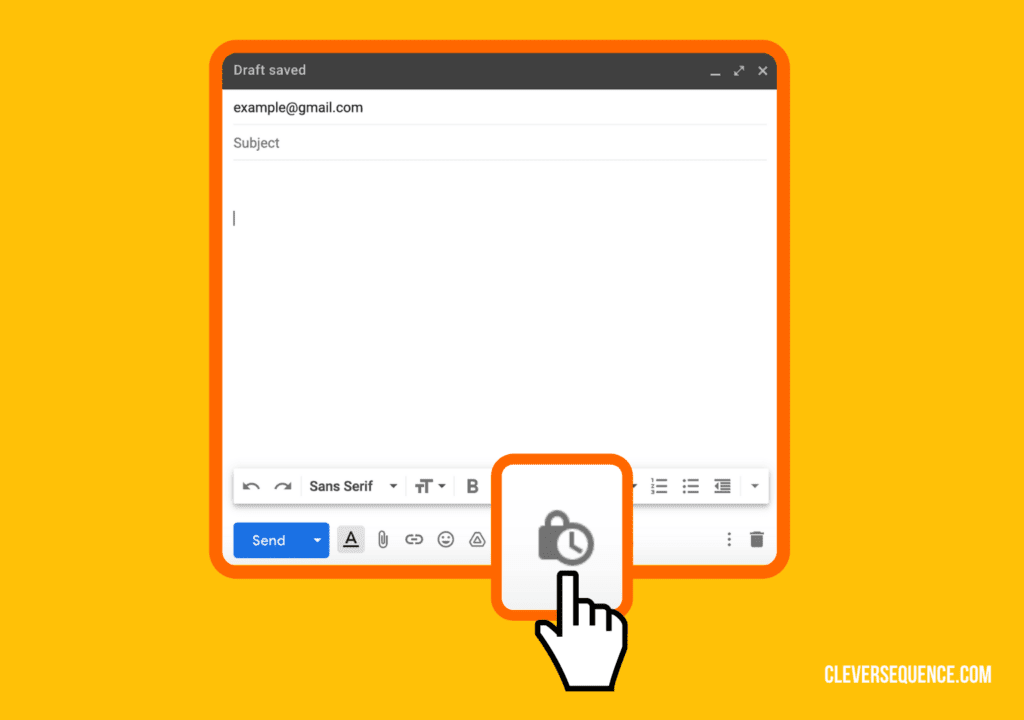 click on the lock with a clock on it which indicates confidential mode - how to send secure email attachments in Gmail