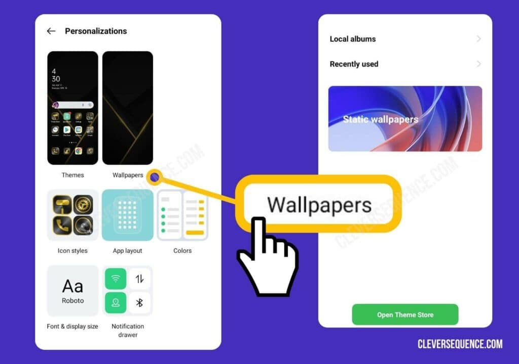 click on wallpapers how to set a full picture as wallpaper in Android