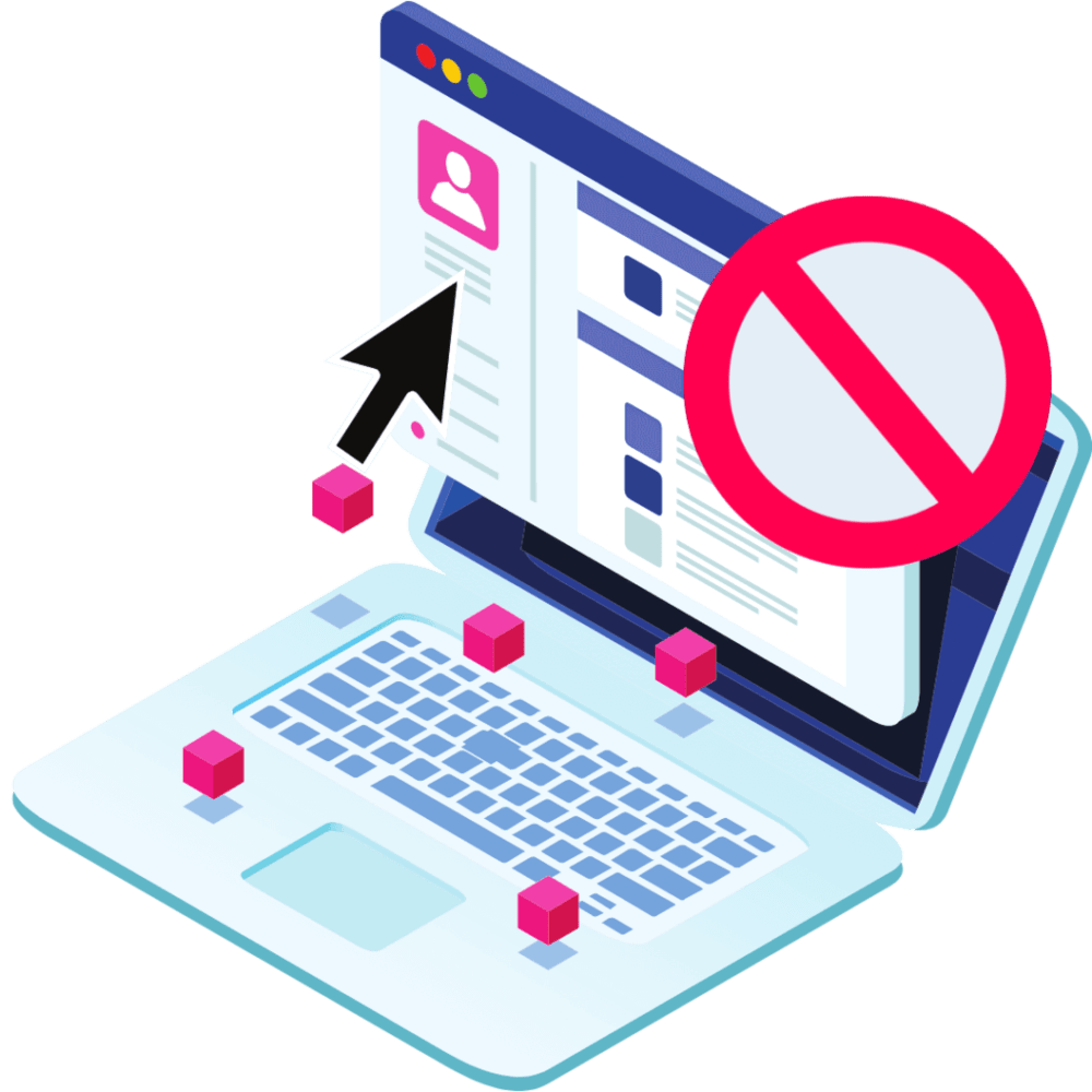 computer with the ban symbol how to ban people from facebook page