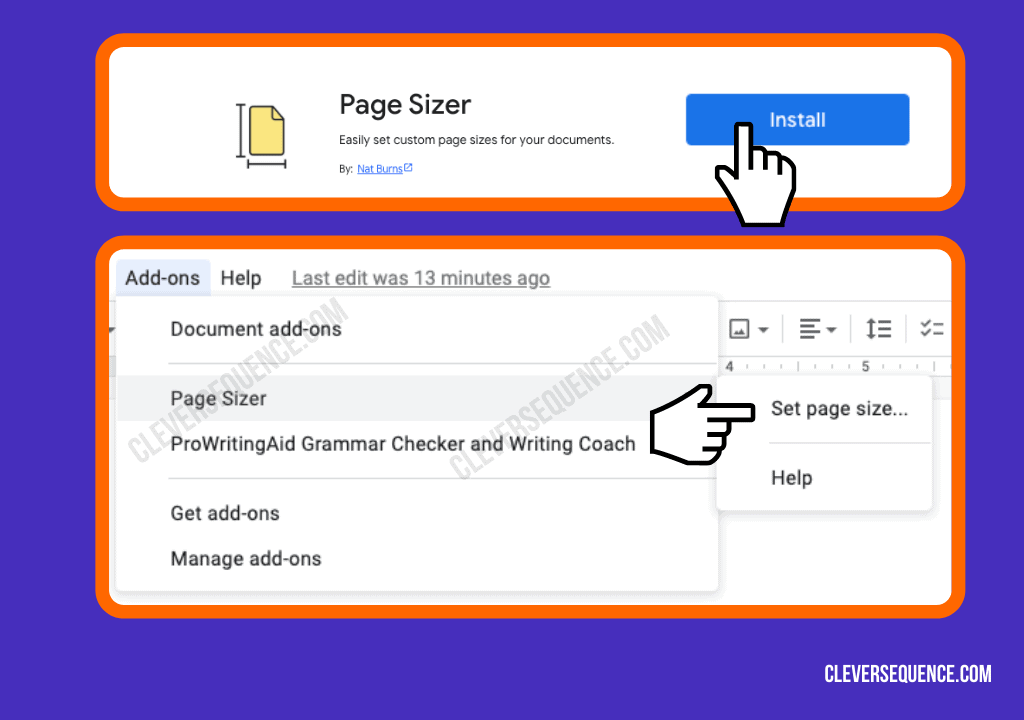 install page sizer how to make flashcards on Google Docs