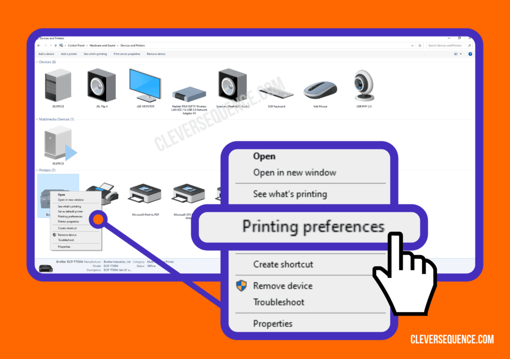 on devices and printers on PC right click on your printer and select preferences how to print poster size in PDF