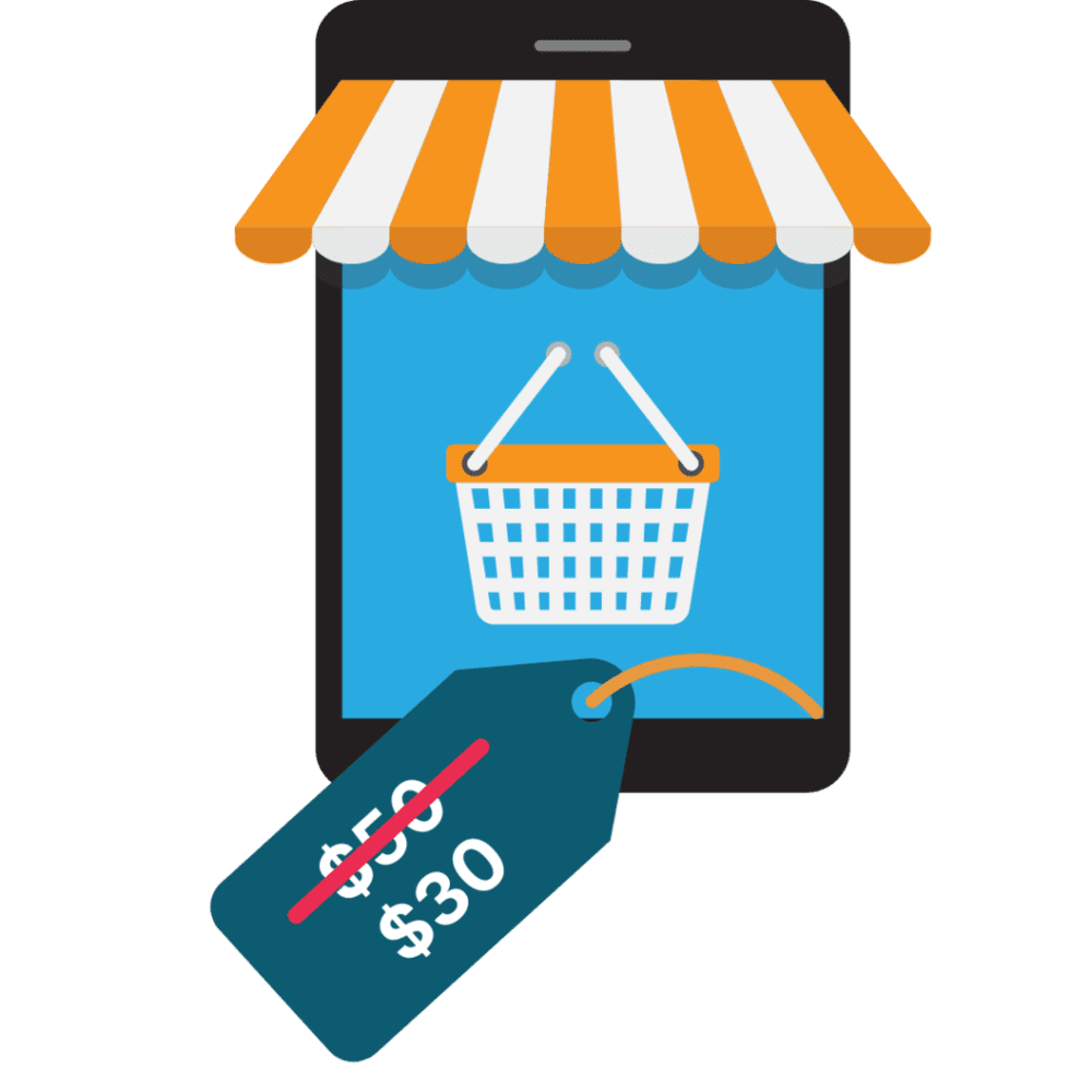 online shop and a tag with a reduced price How to Reduce Price on Facebook Marketplace