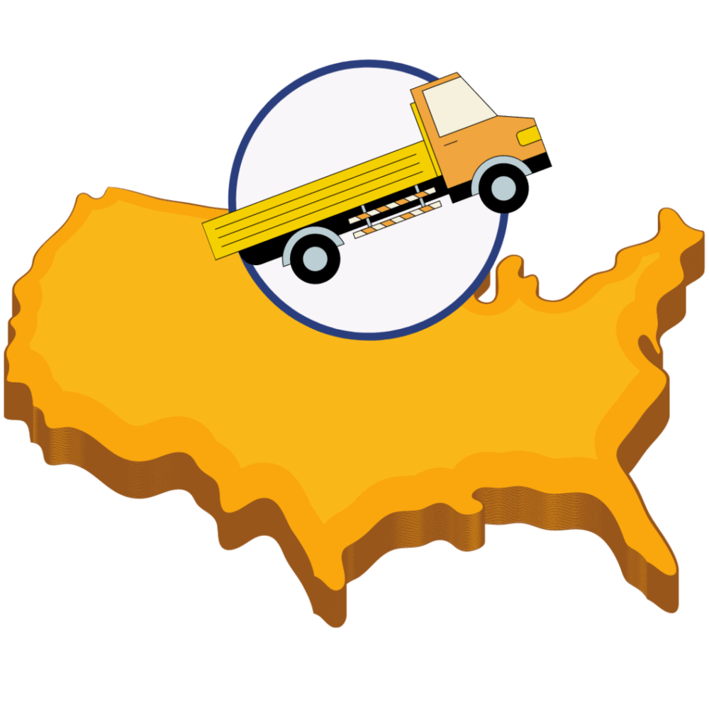 united states map with a shipping truck on it - how to ship stuff across country cheap - how can i ship my belongings to another state
