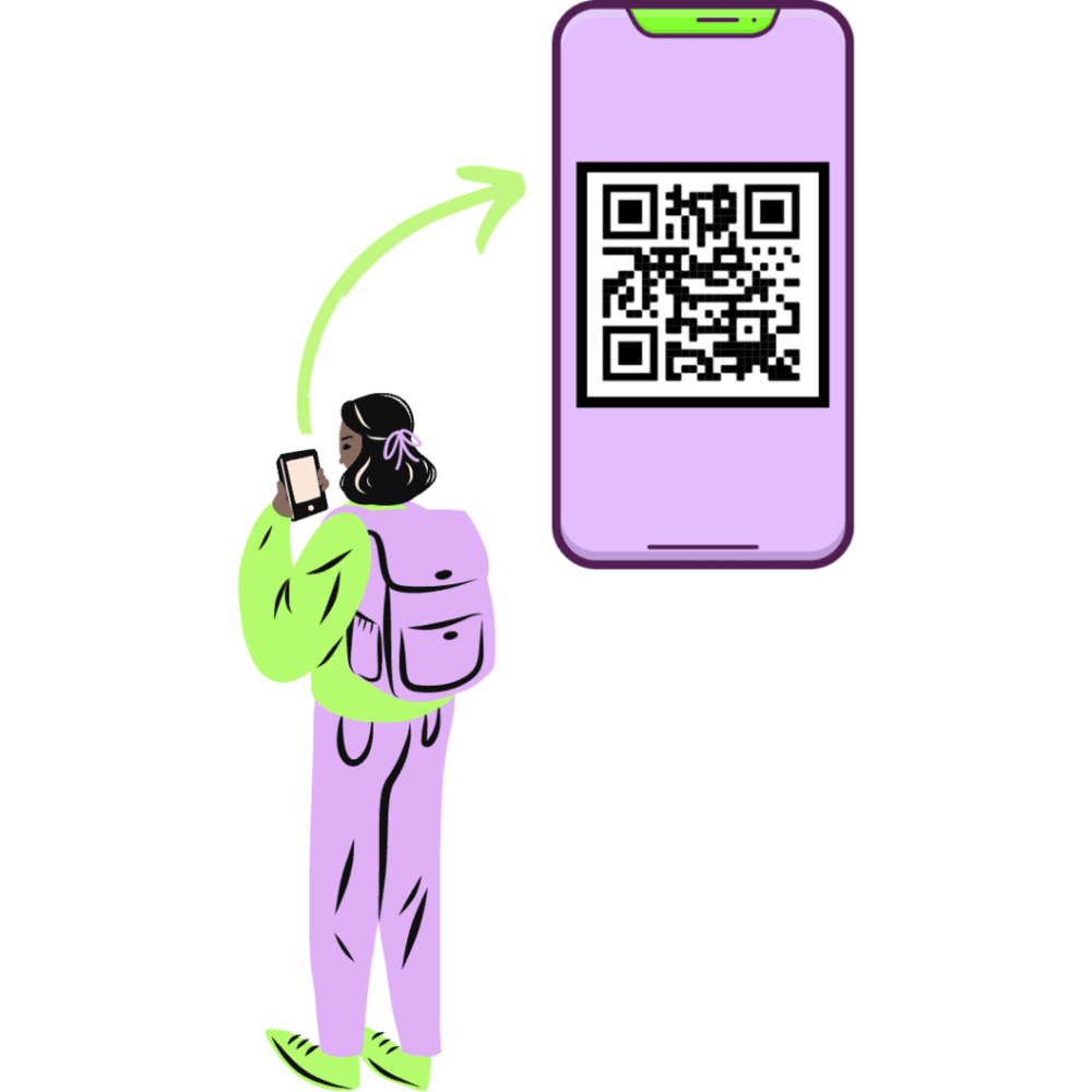 woman scanning qr code on her iphone - how to scan QR code from camera roll