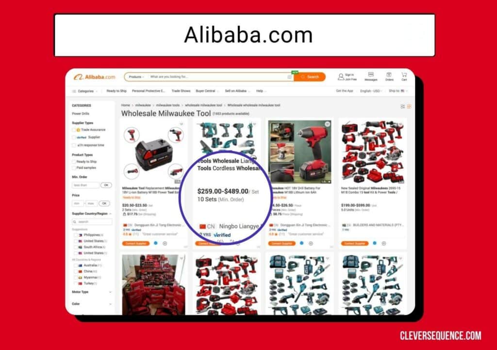 Alibaba how to buy Milwaukee tools wholesale