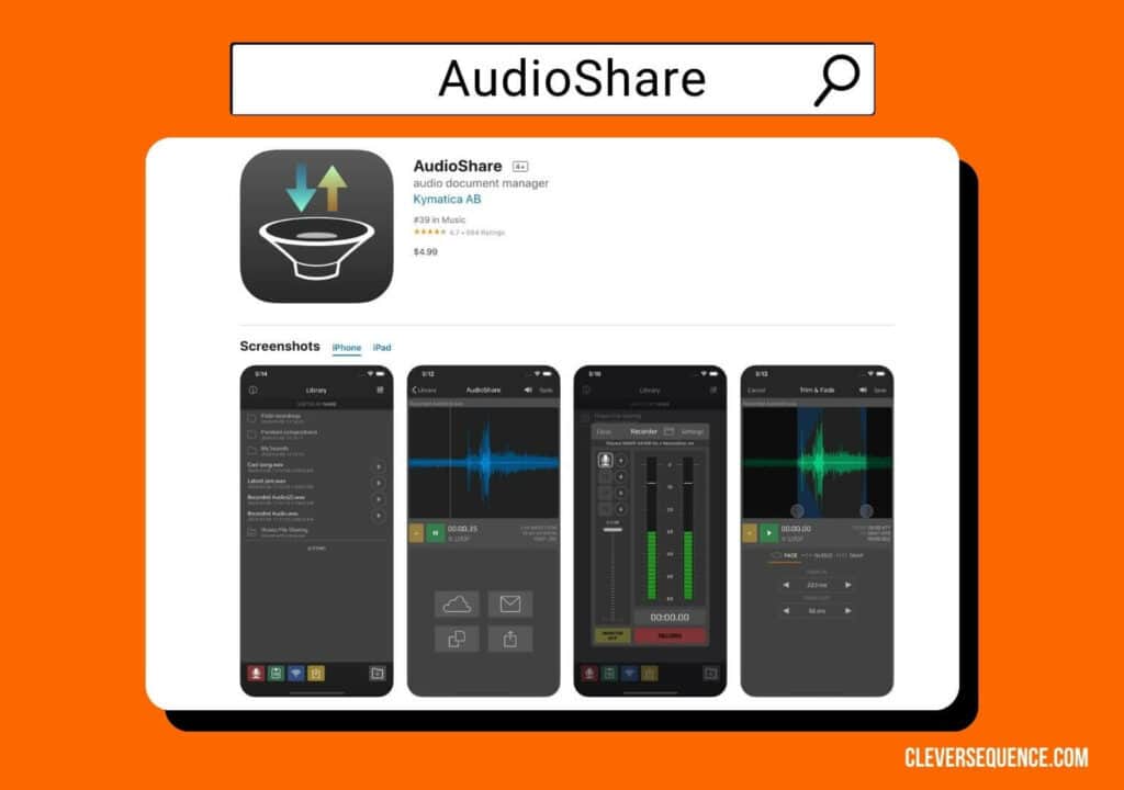 AudioShare how to record a WAV file on iPhone