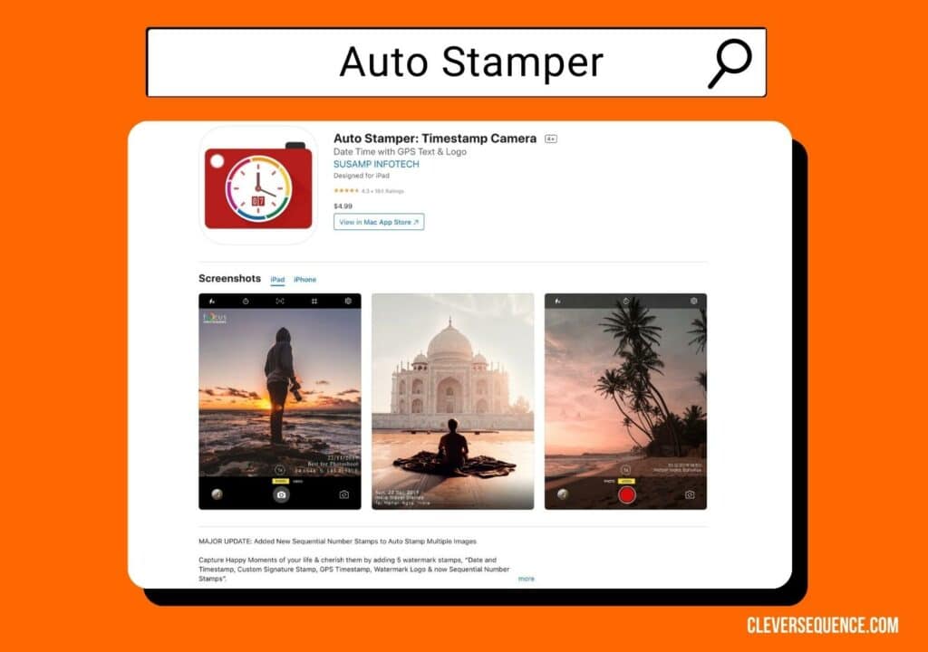 Auto Stamper best date stamp app for iPhone