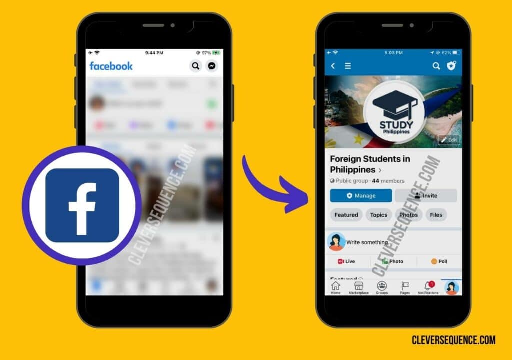 Open the Facebook App how to see scheduled posts on Facebook group