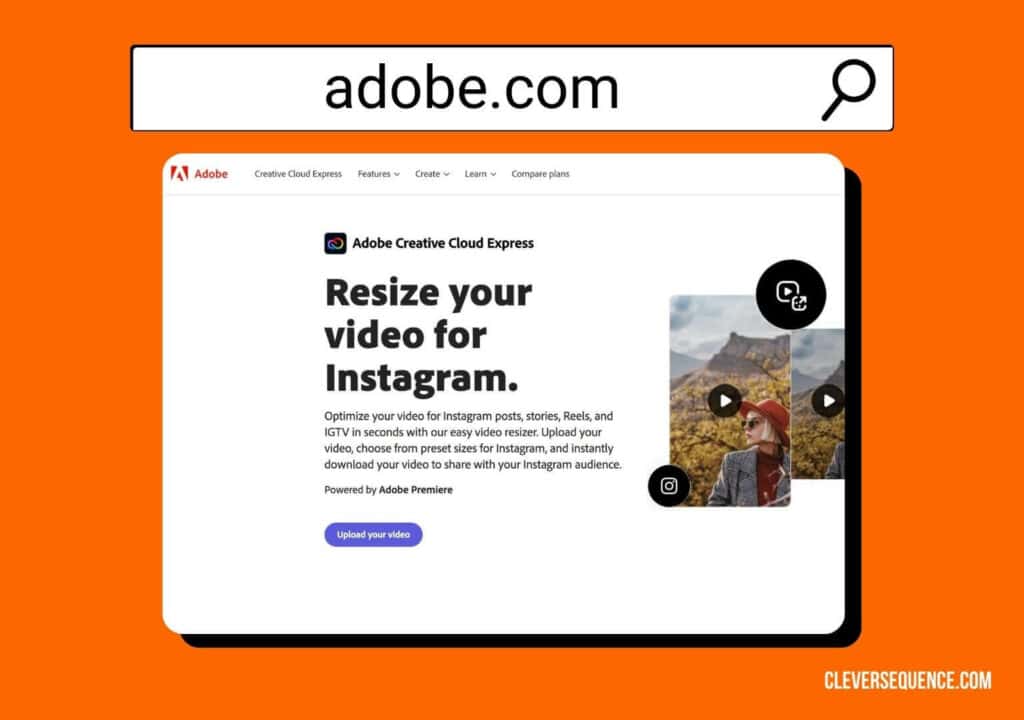 adobe - resize video for Instagram free - compress video for Instagram
