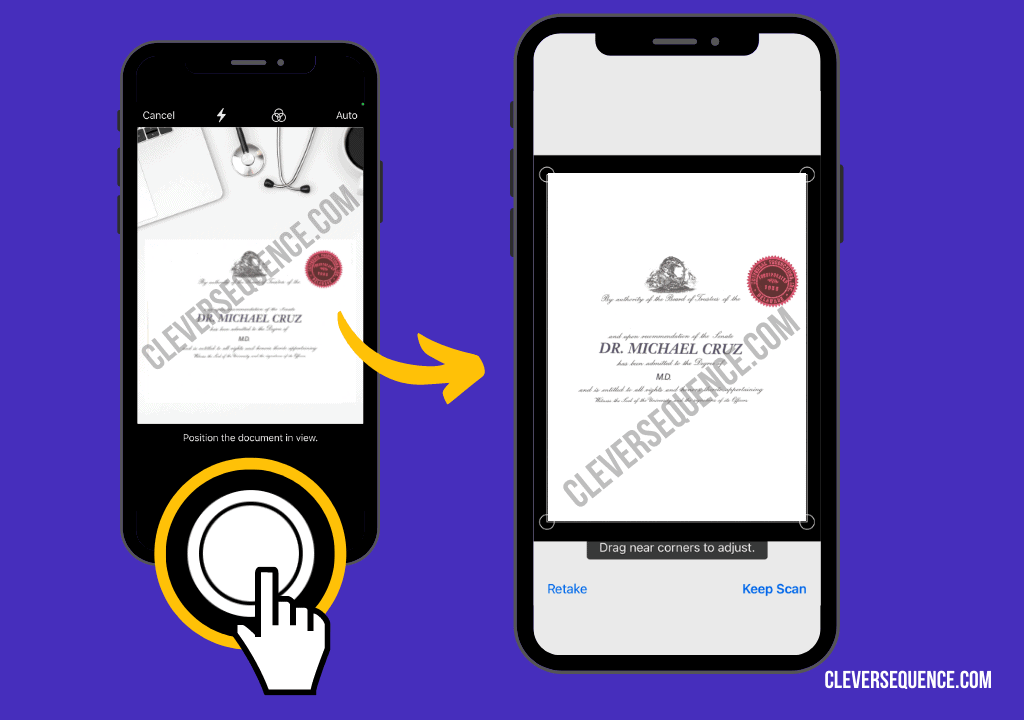 capture the document you need to send how to scan and email a document on iPhone