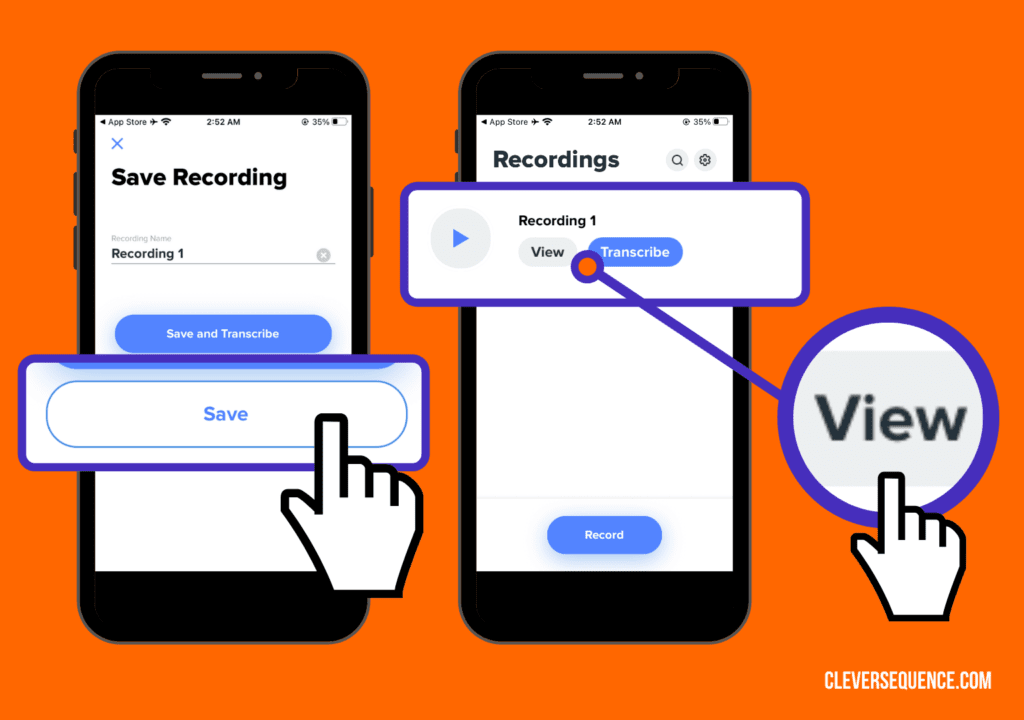 click on save then on view how to record a WAV file on iPhone