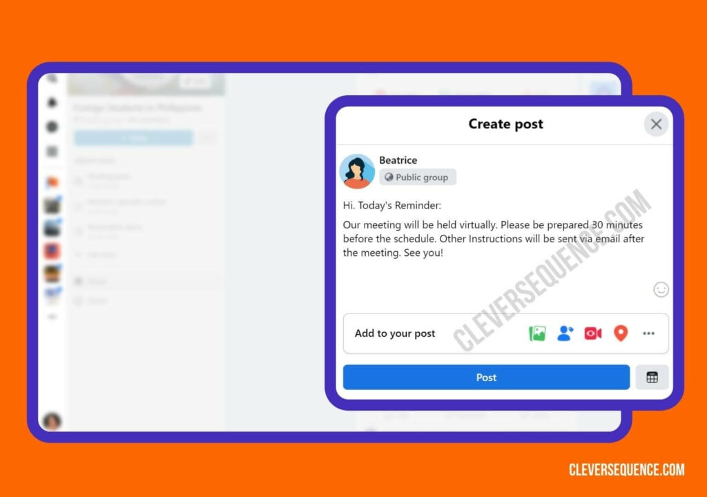 draft Your Post how to schedule a post on Facebook group