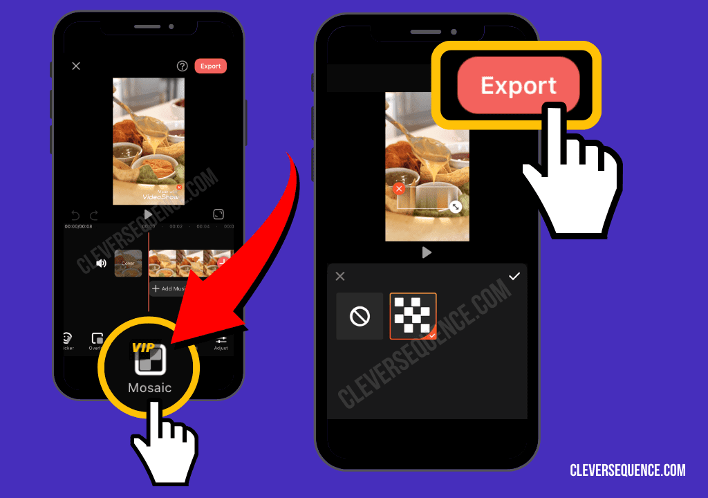 Adjust the rotation of the video and add increase the blur intensity and radius then select export
