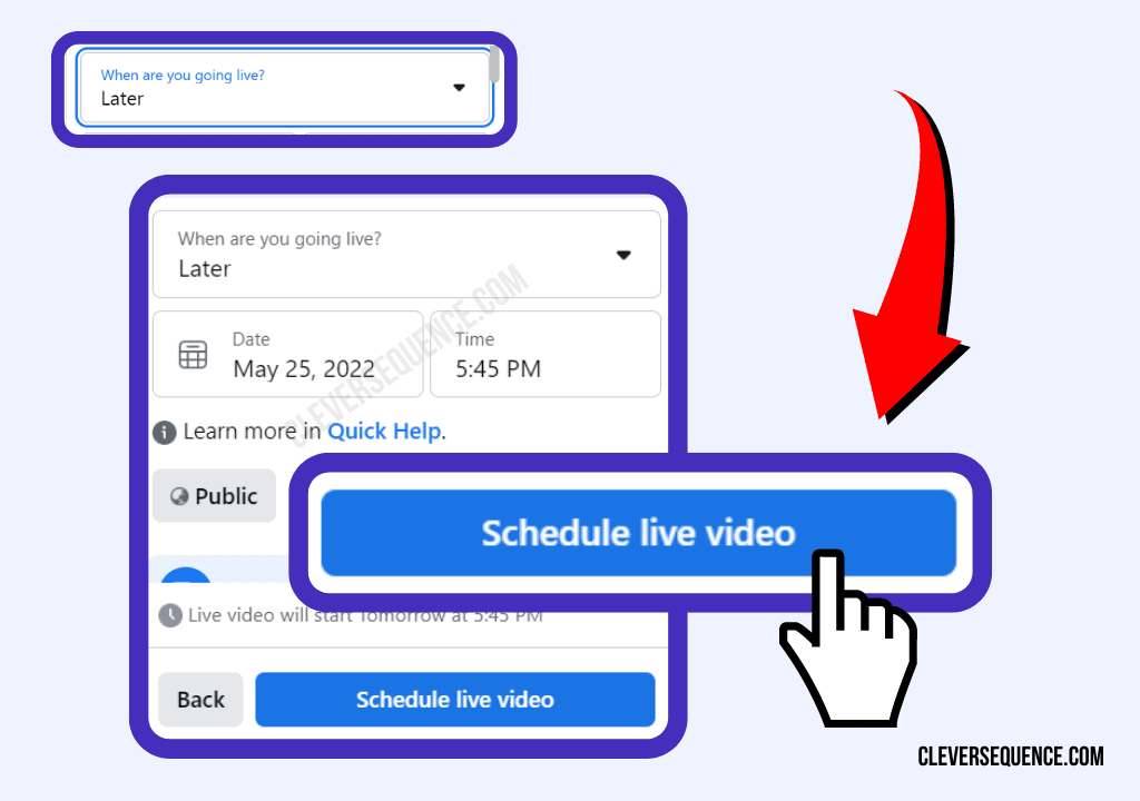 Click Live Video Press Schedule Live Video Even on the left side of the screen