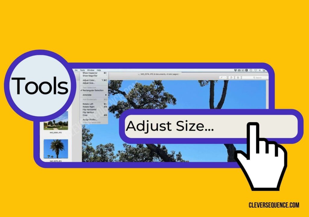 Click on Tools and then Press Adjust Size how to make a picture collage on computer