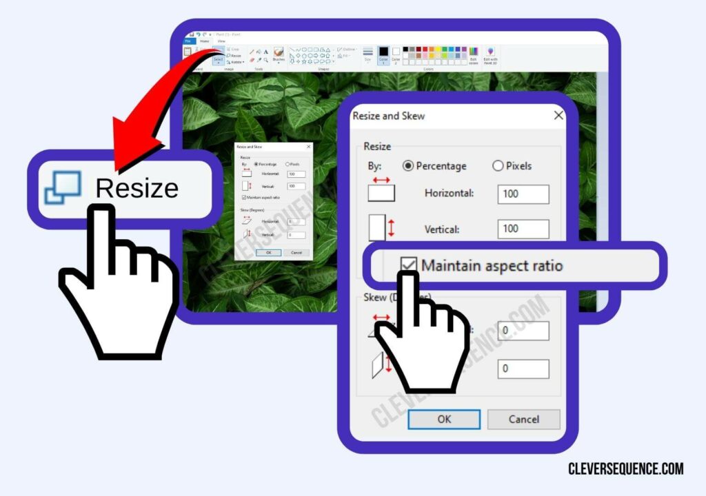 Click on the Resize tool and then on maintain aspect ratio