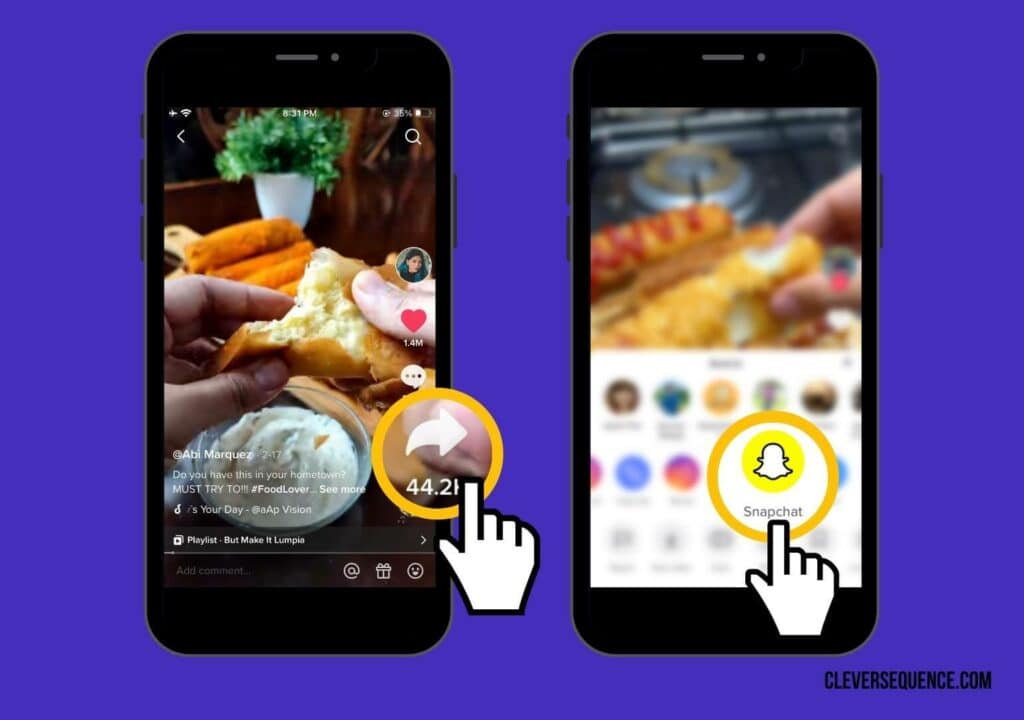 Find the video you want to slow down then click on share and choose snapchat