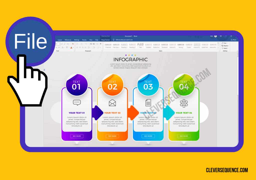 after creating your infographic click on file then save how to make an infographic in Word