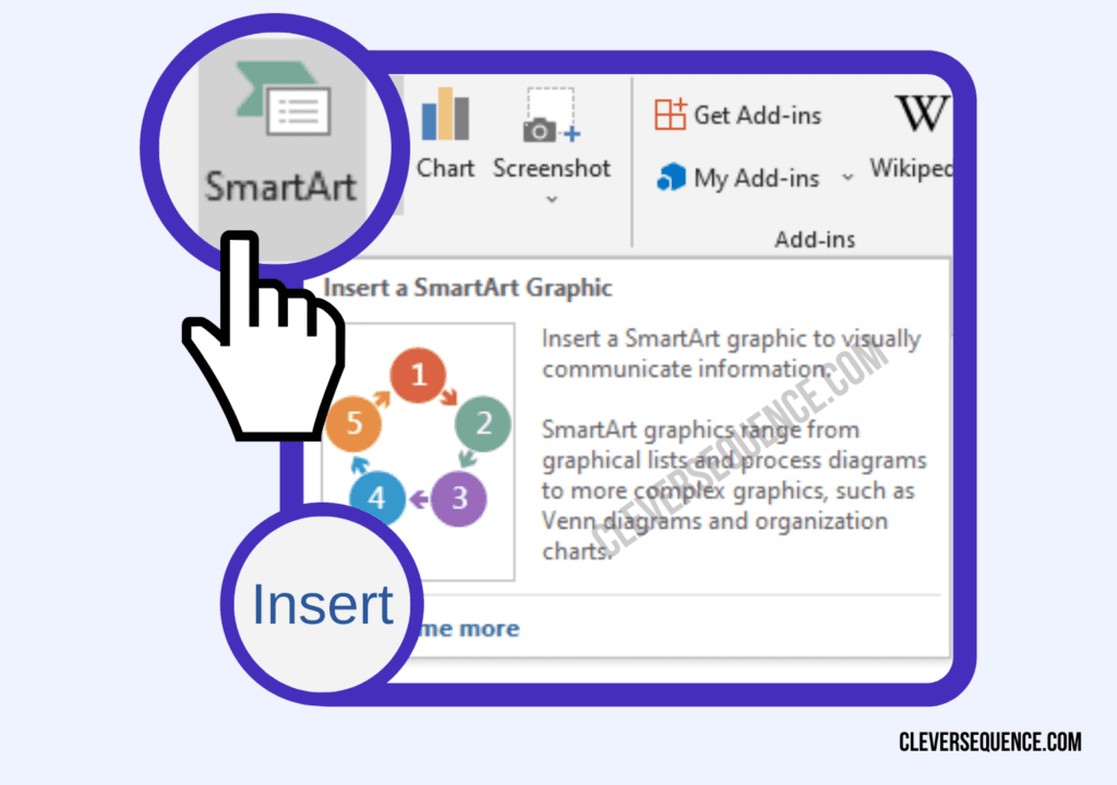 click on insert then on smartart how to make an infographic in Word