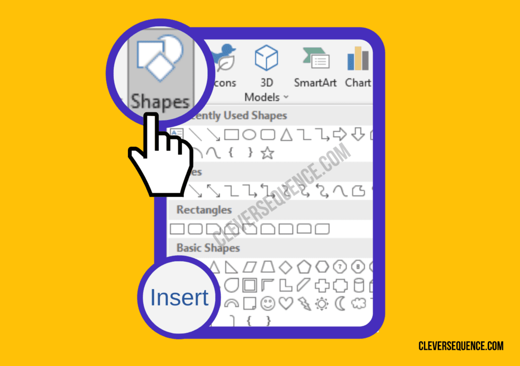 click on insert then shapes how to make an infographic in Word
