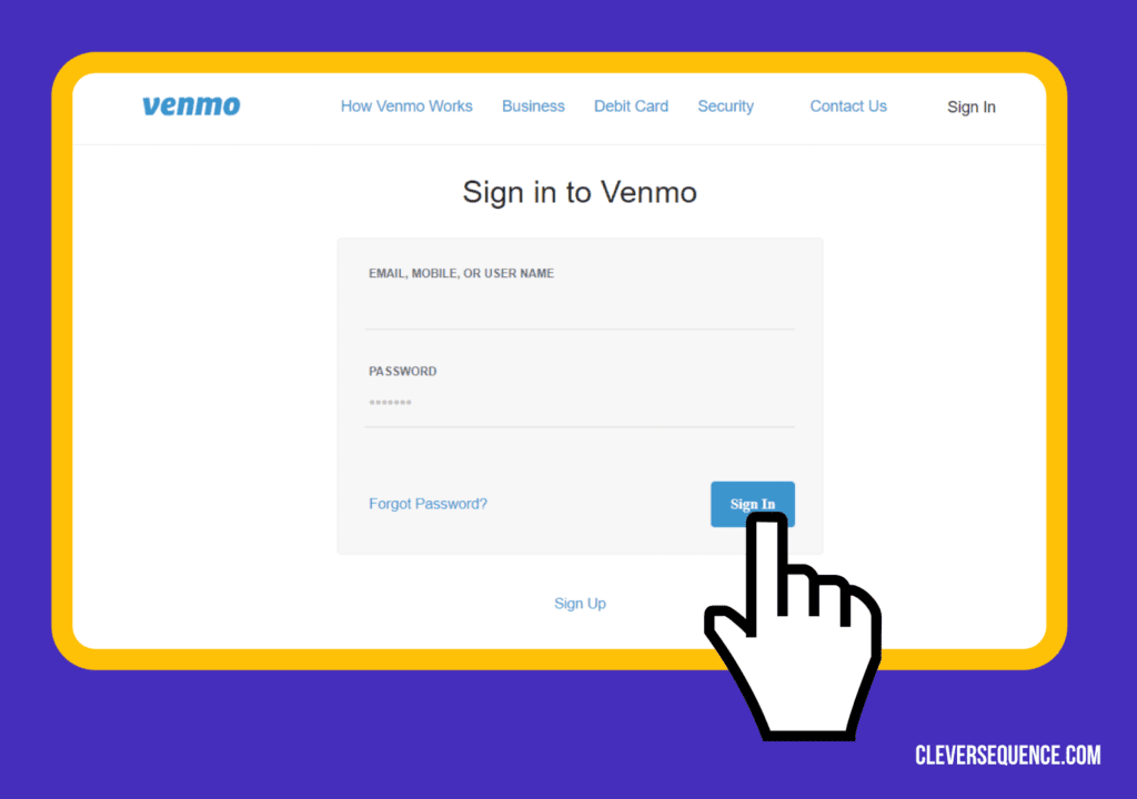 Log Into your Venmo Account and click signin how to find someone on Venmo