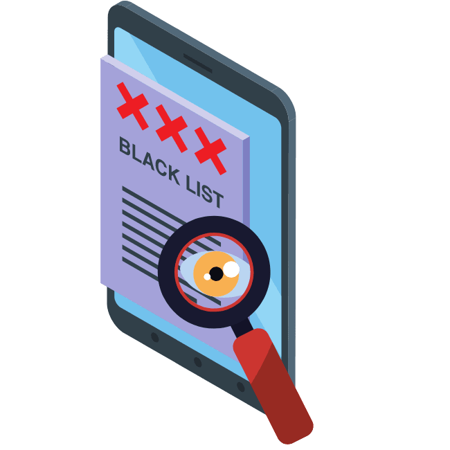Magnifying glass how to check if a phone is blacklisted