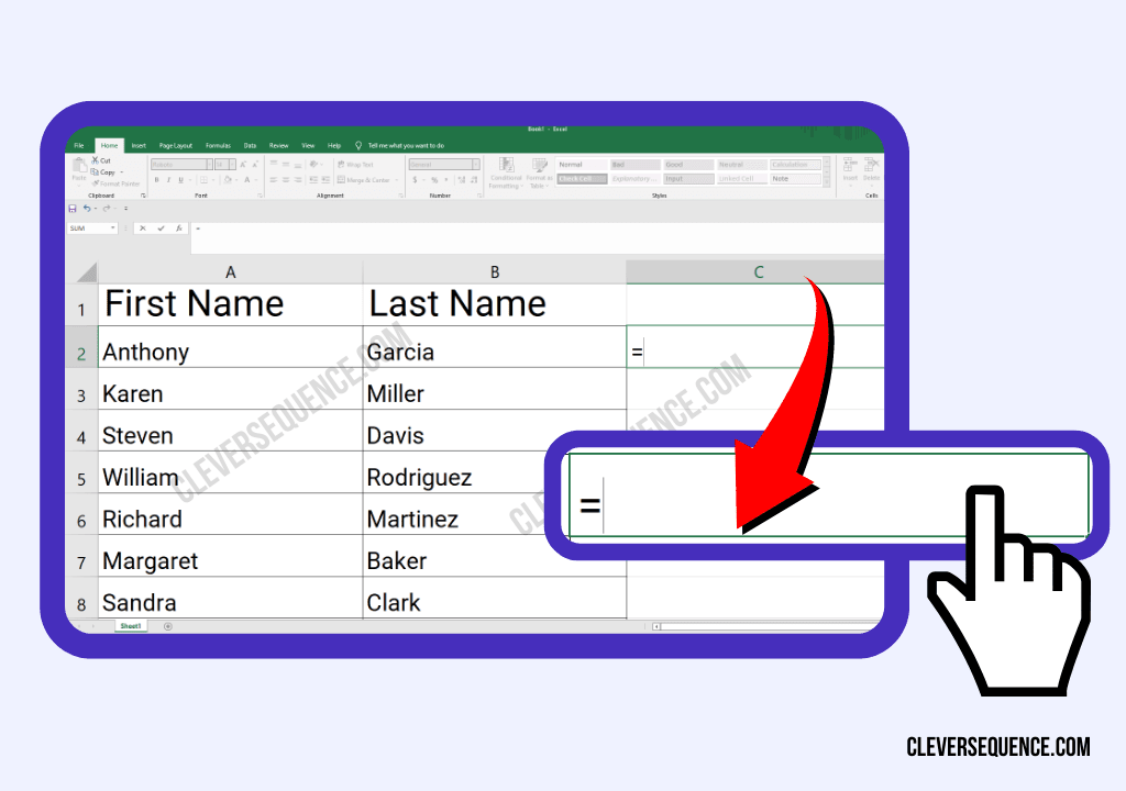 Type the equals symbol on the keyboard in the empty cell how to link two cells in Excel