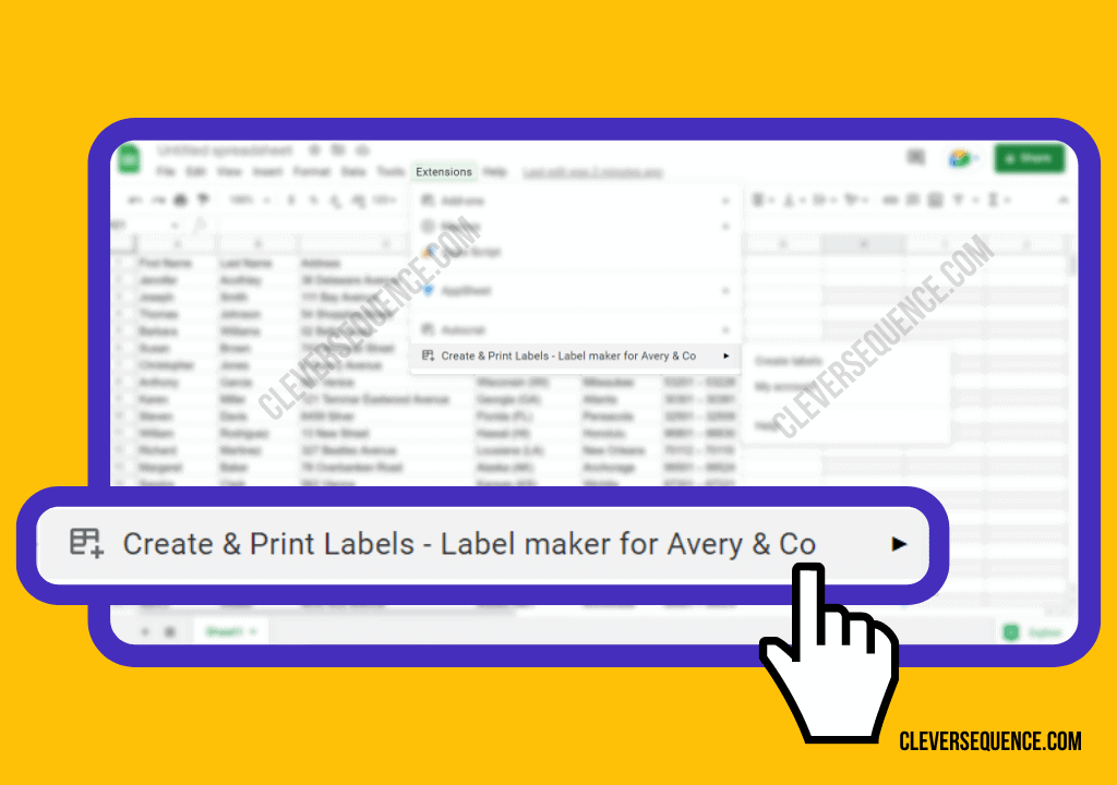 click on create and print labels - label maker for avery and co how to print labels from Google Sheets