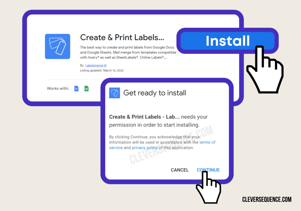 install Create and Print Labels mailing label format